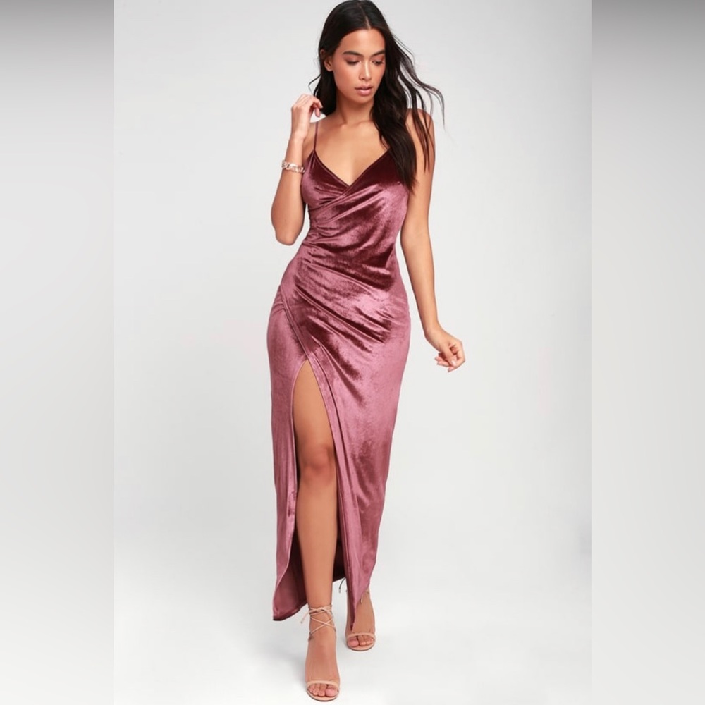 Debut Mauve Velvet Maxi Dress